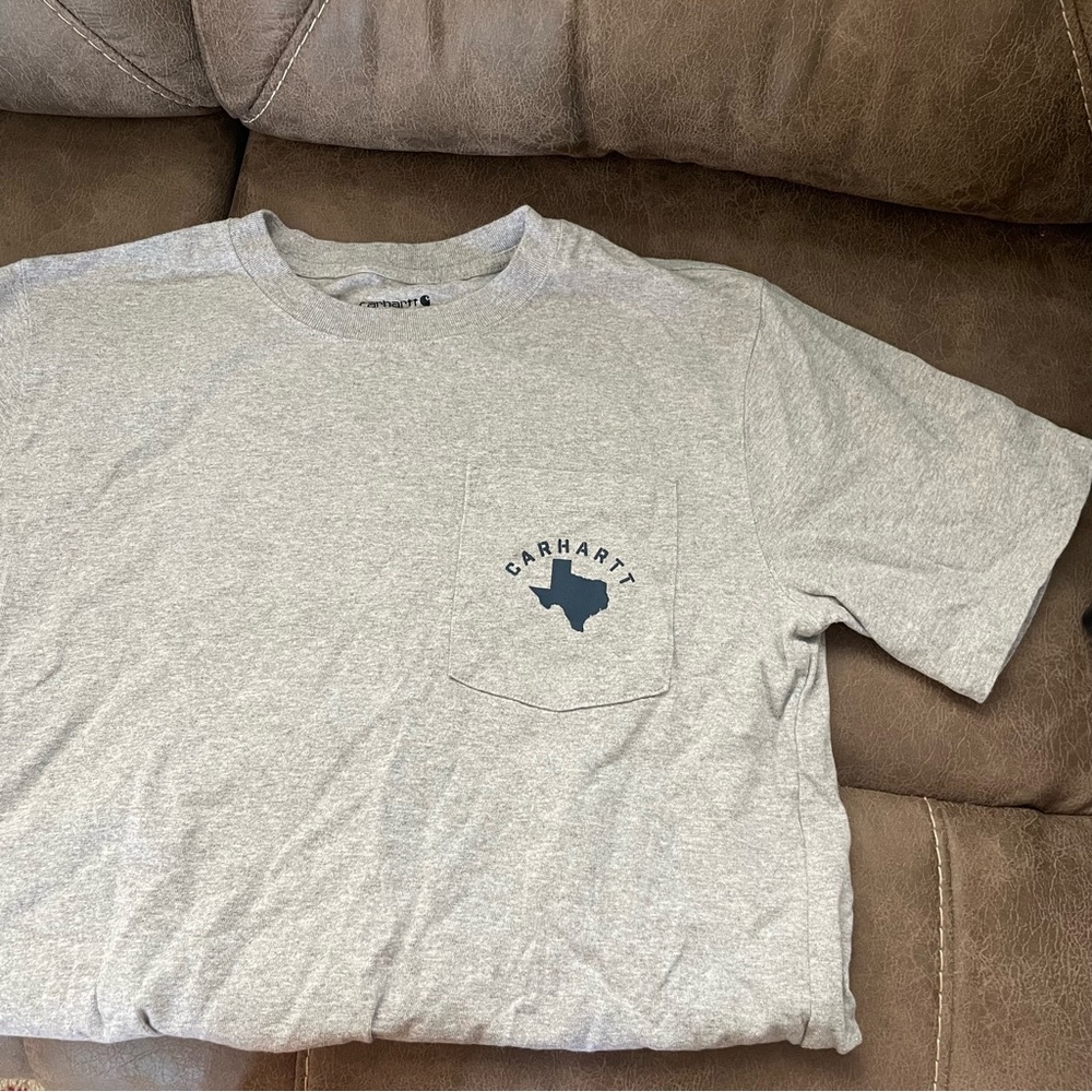 Carhartt Heather Gray Tee with Texas Emblem